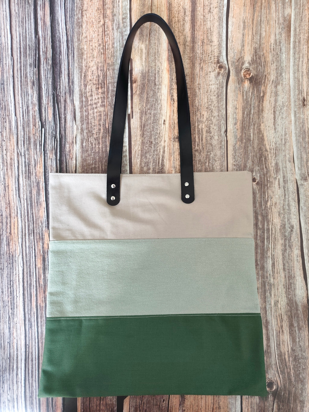 Tote Bag en Textiles Upcyclés Tricolores