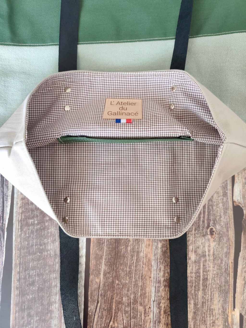Tote Bag en Textiles Upcyclés Tricolores