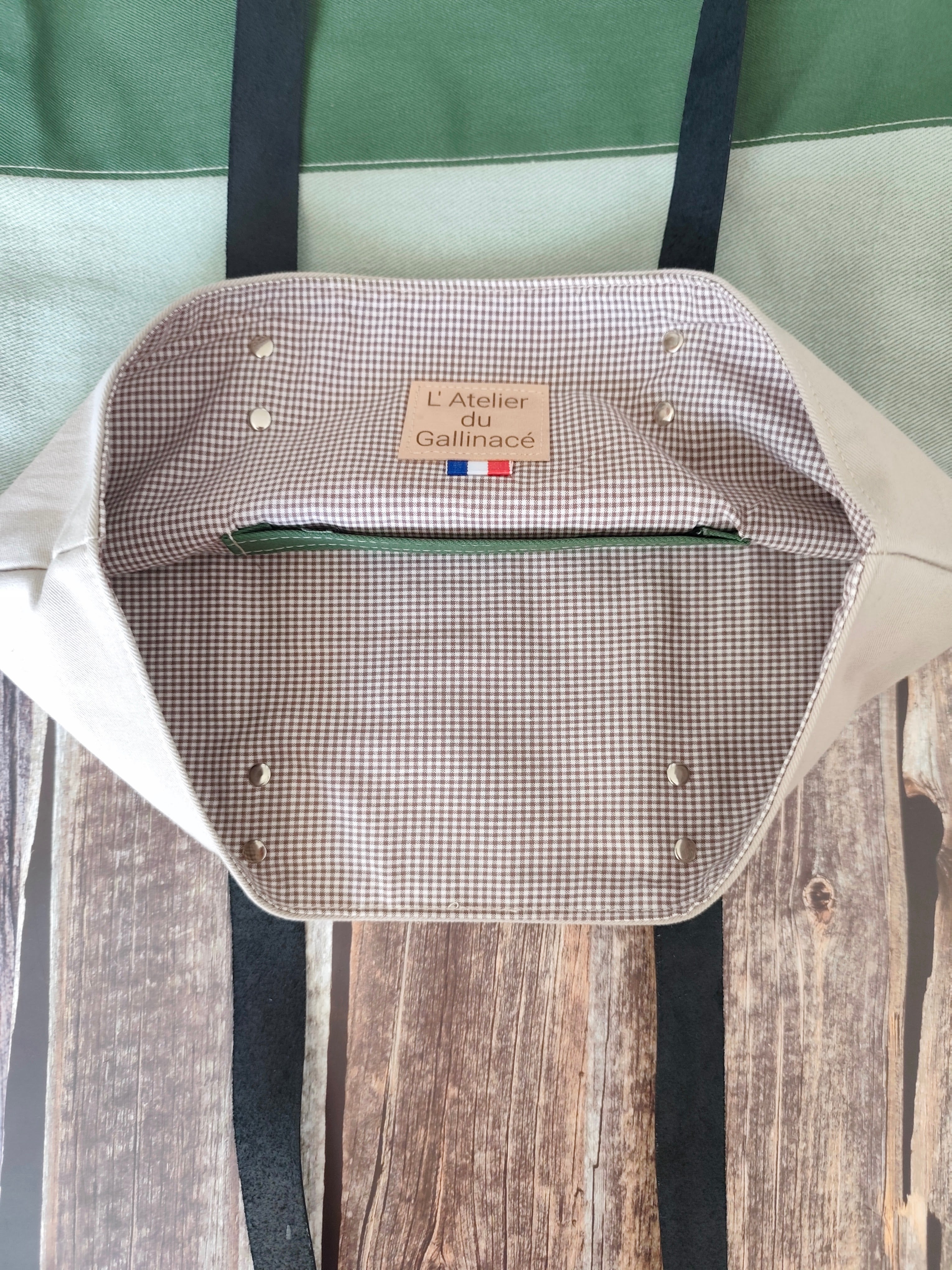 Tote Bag en Textiles Upcyclés Tricolores