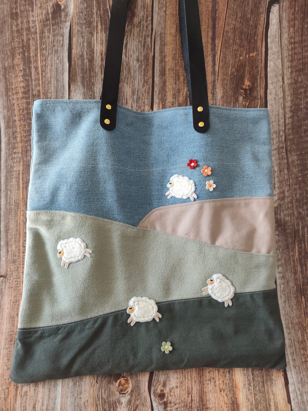 Tote Bag "moutons dans les prés"